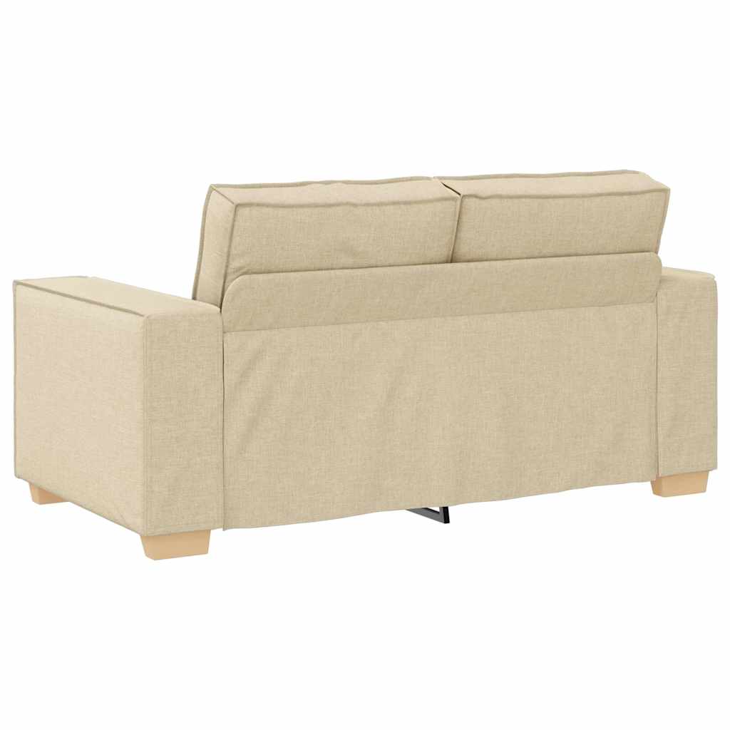 Sofa Set with Cushion 3 pcs Cream 220 x 78 x 84 cm Fabric